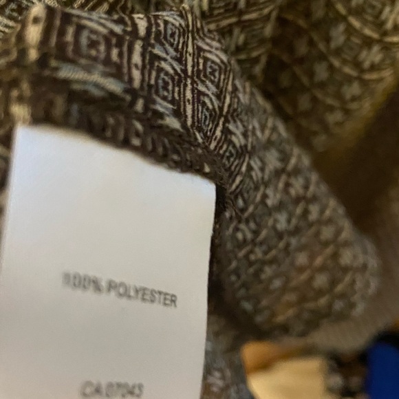 Joie Sheer blouse with ruffle detail Brown and pale blue. XL - Picture 3 of 4